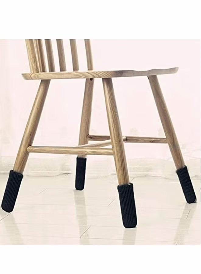 32 قميصًا لساق الكرسي للكمبيوتر، حماية الأرضية لتجنب الخدوش، مجموعة وسادات الأثاث عالية المطاط لنقل الأثاث بسهولة وتقليل الضوضاء، قميص حماية الأرضية من القماش الصوفي شبه الصامت، أسود - Image 2